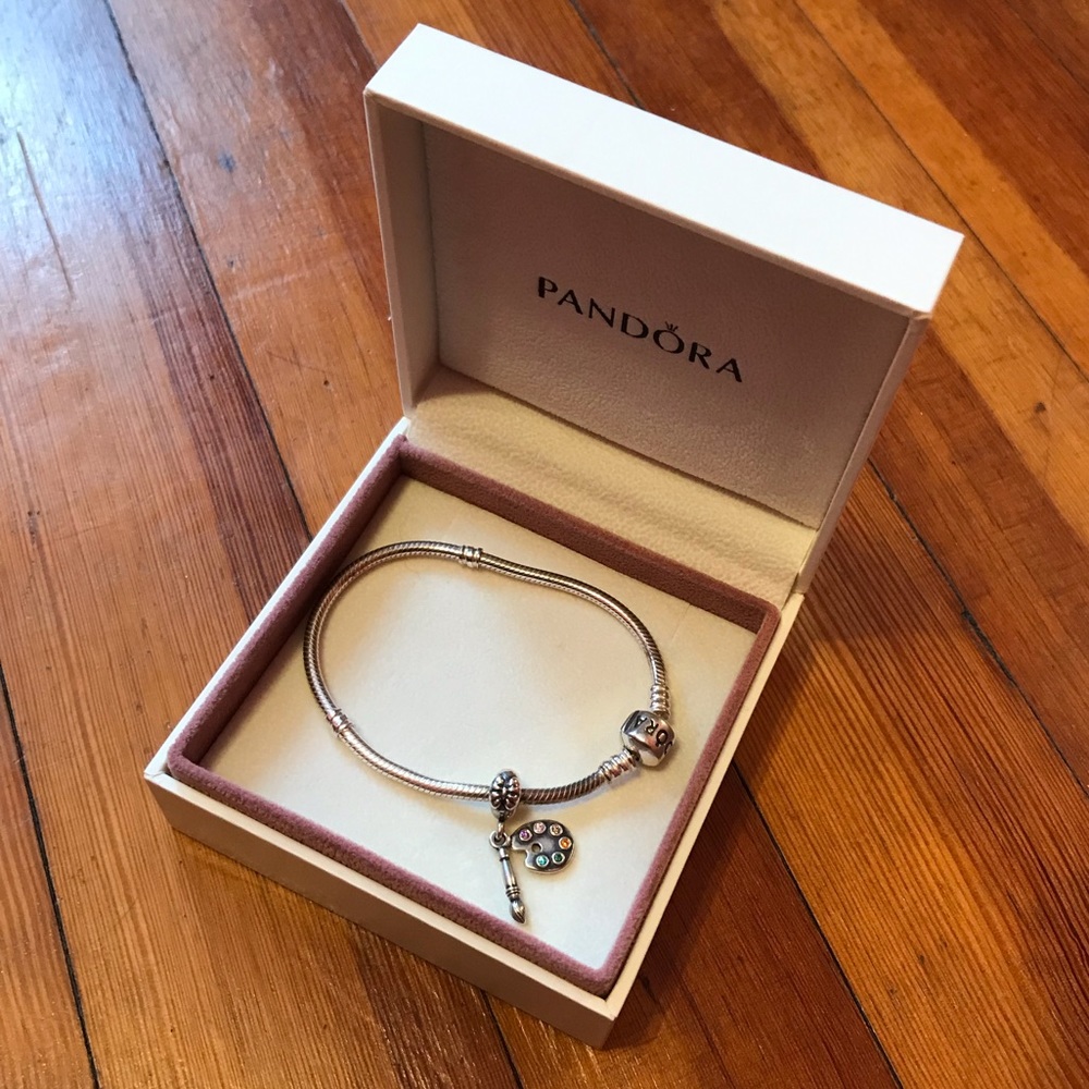 Pandora Bracelet with artist pallet charm